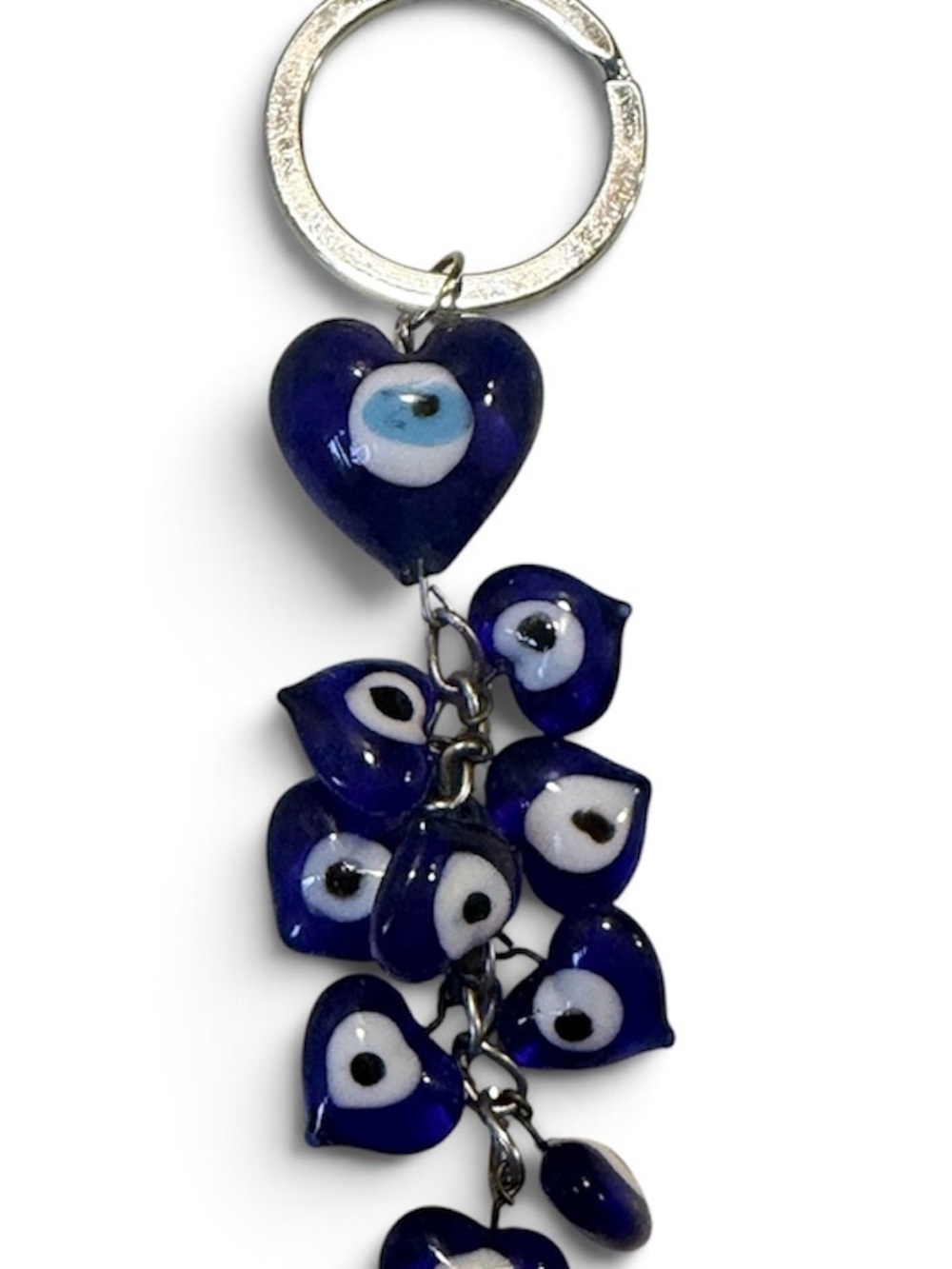 eye candy Deep Blue Evil Eye Heart & Bead Keychain